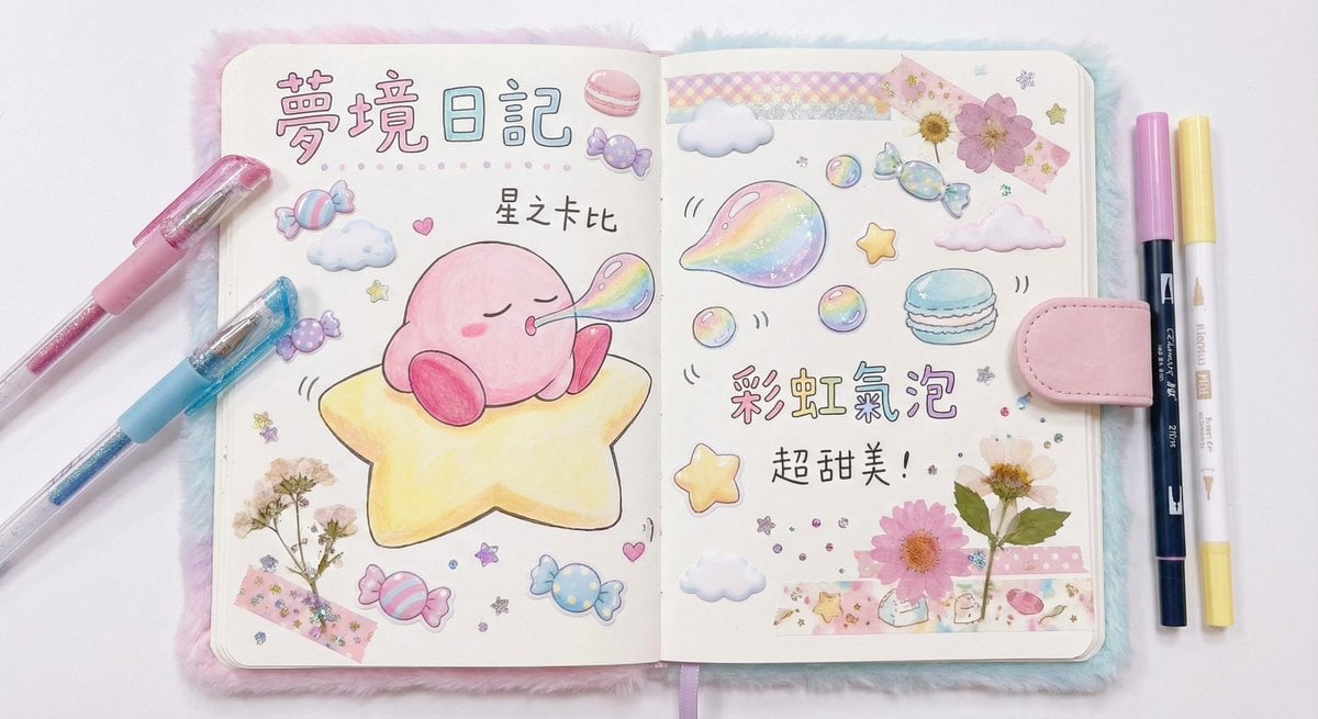Dream diary with Kirby blowing bubbles