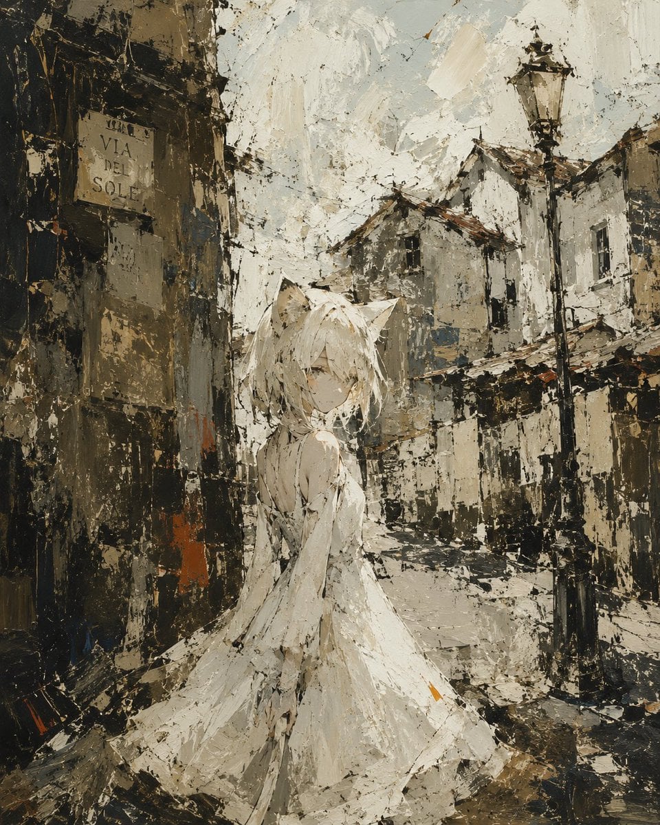 Rough Oil Painting Style Illustration