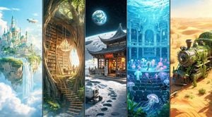 Fantasy Multi-panel World Scenes