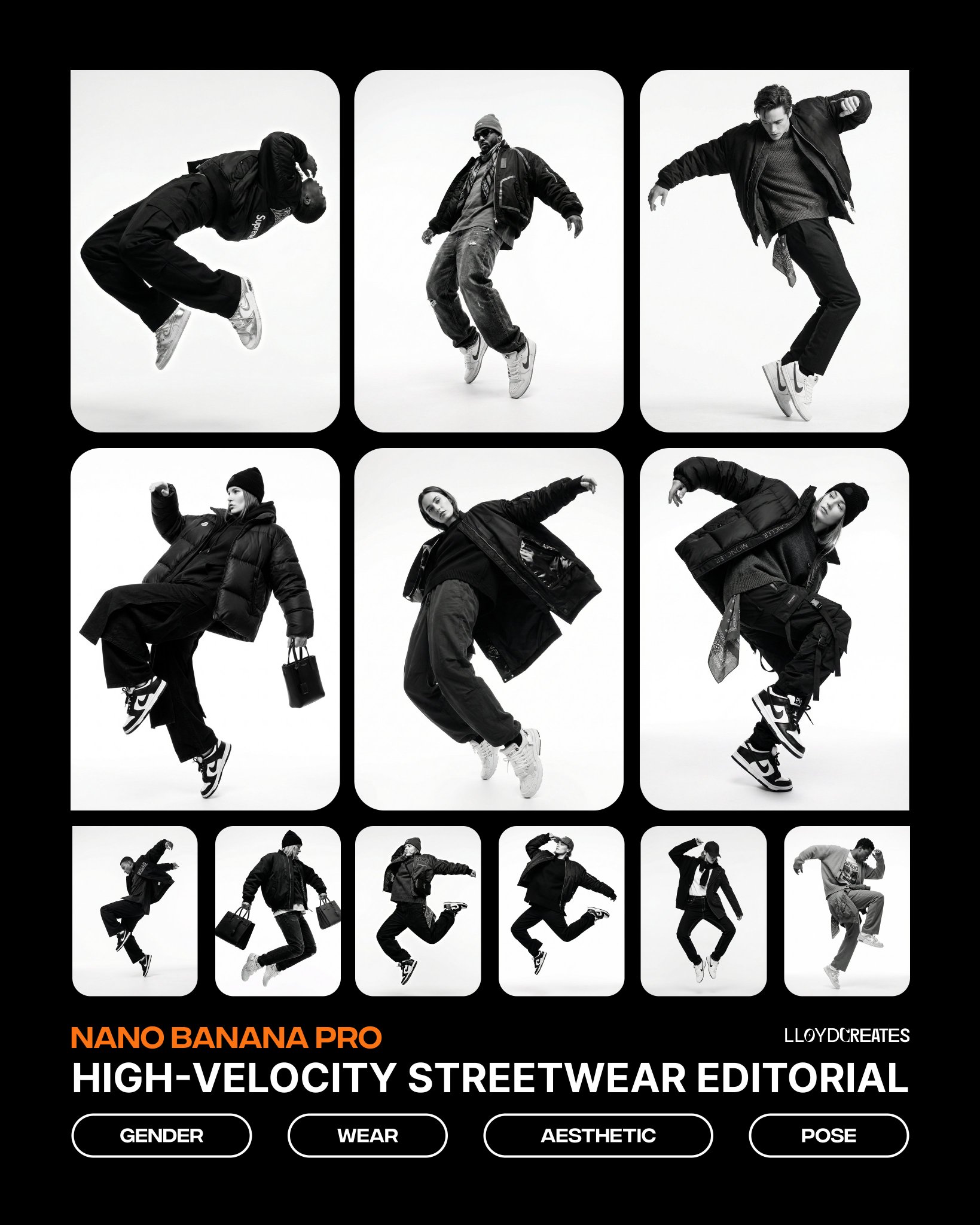 Monochrome Hypebeast Street Fashion Editorial Motion