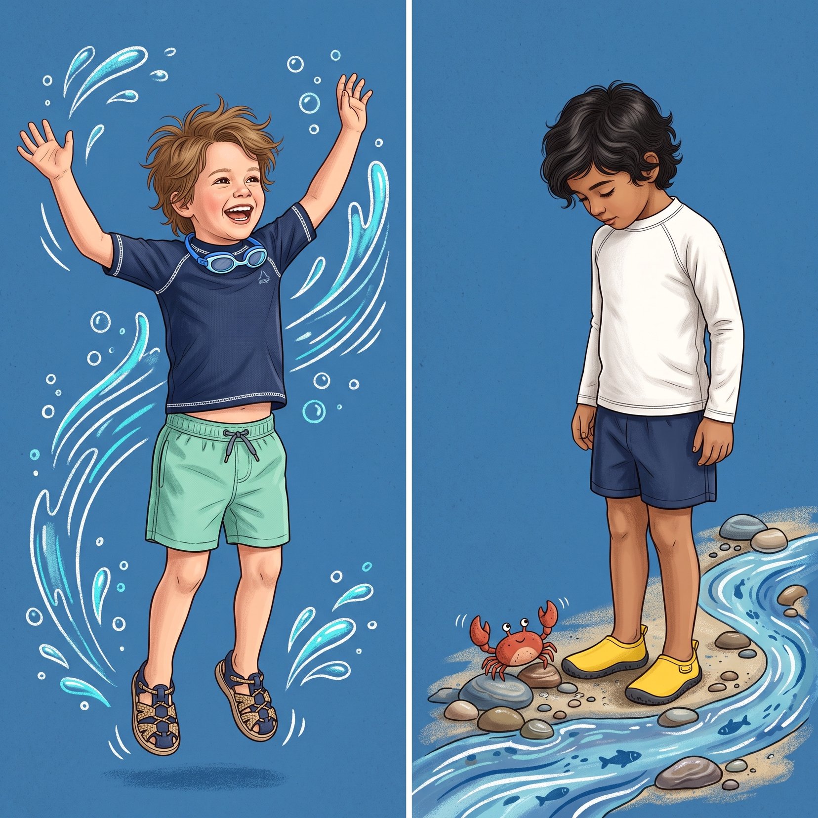 Children's fashion editorial diptych prompt