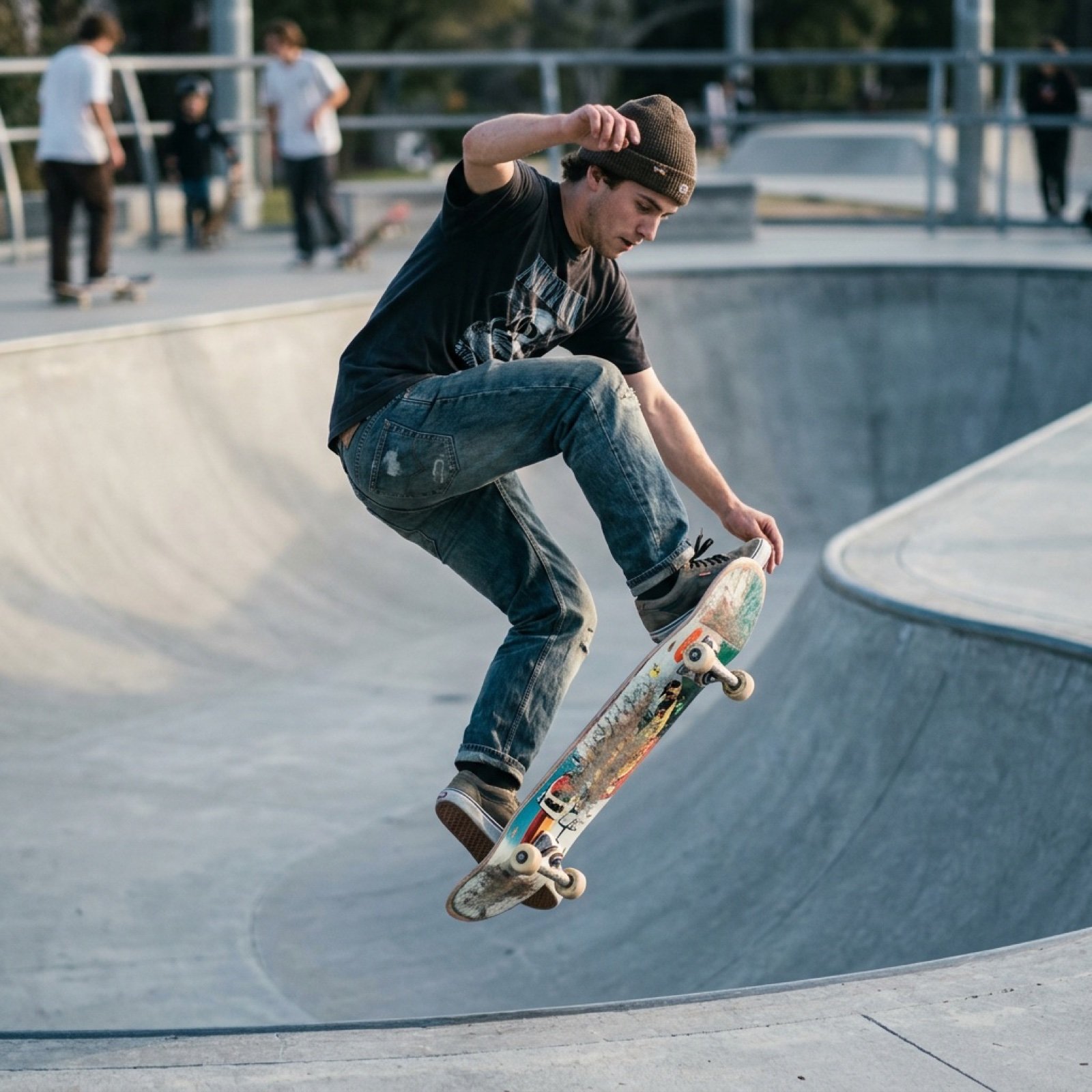 Grok Video Prompt: Skateboarding in a Sushi Restaurant