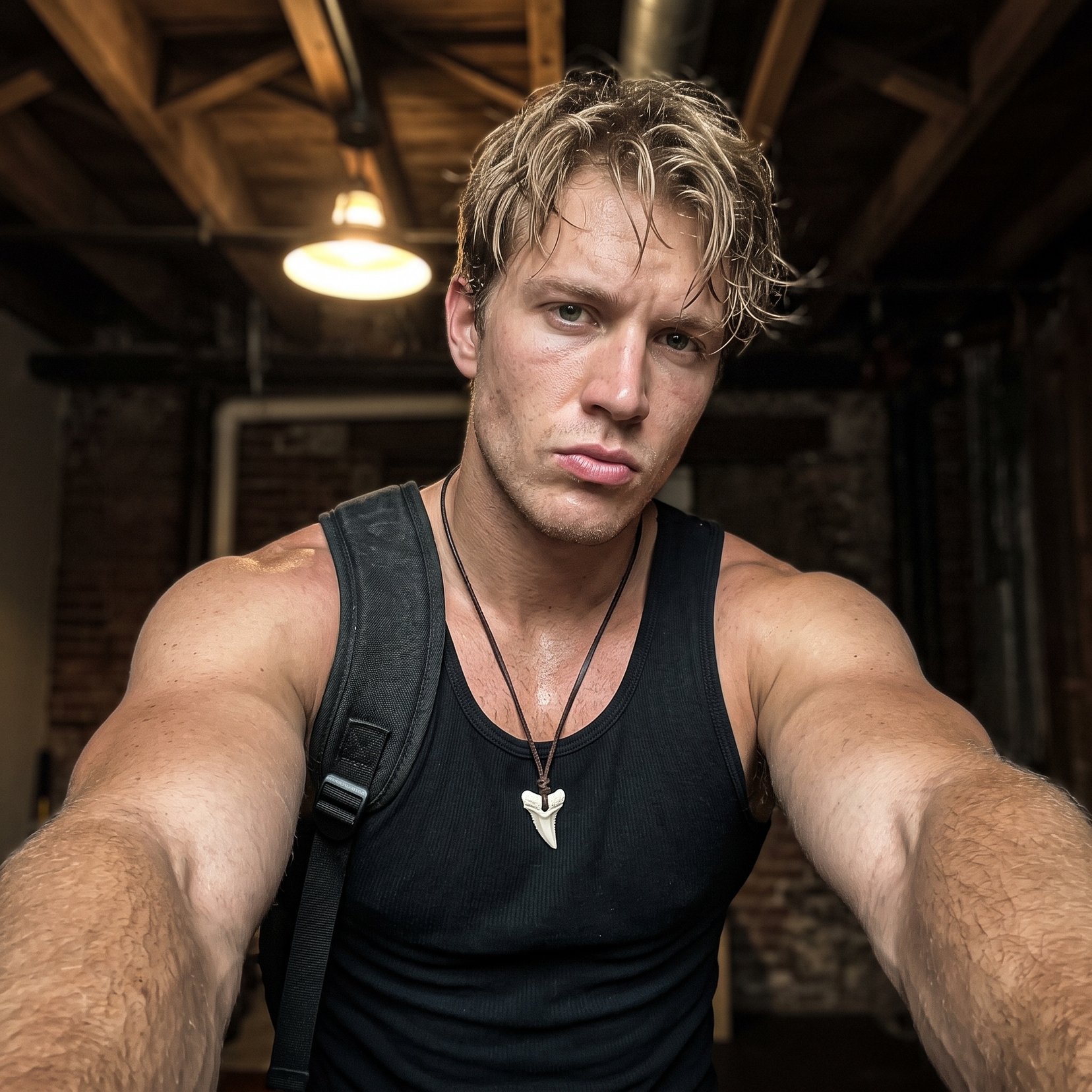 Dramatic Close-Up Male Selfie