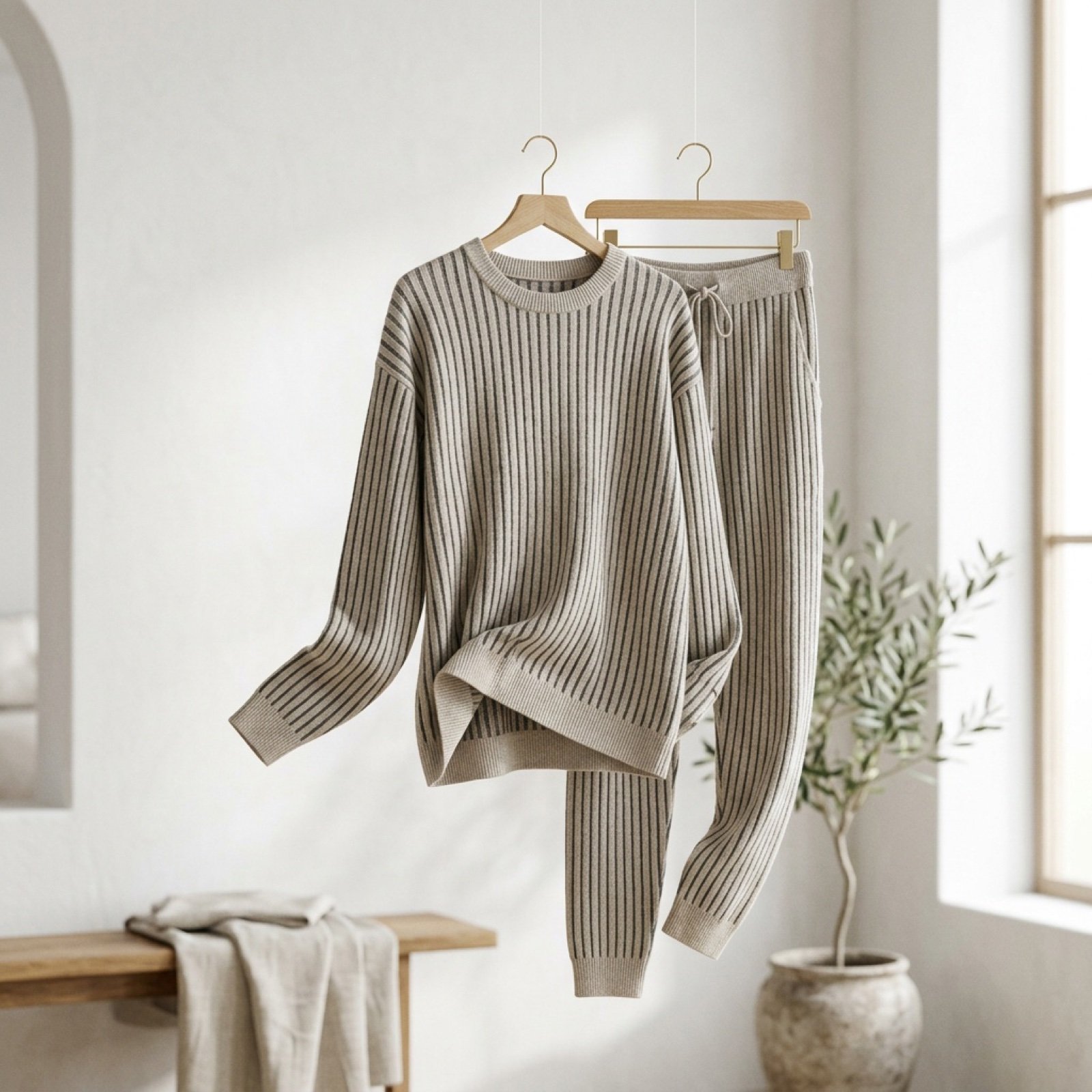 Cinematic Product Showcase Video Prompt (Knit Loungewear)