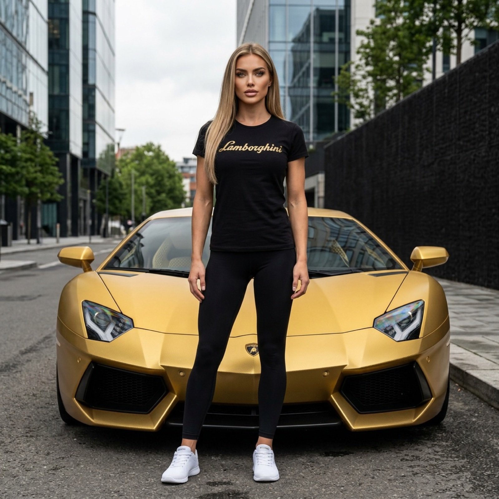 Gold Lamborghini Fashion Shoot Prompt