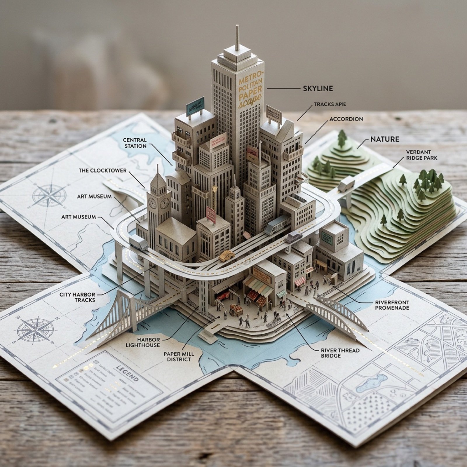Hyper-Detailed Pop-Up Paper City
