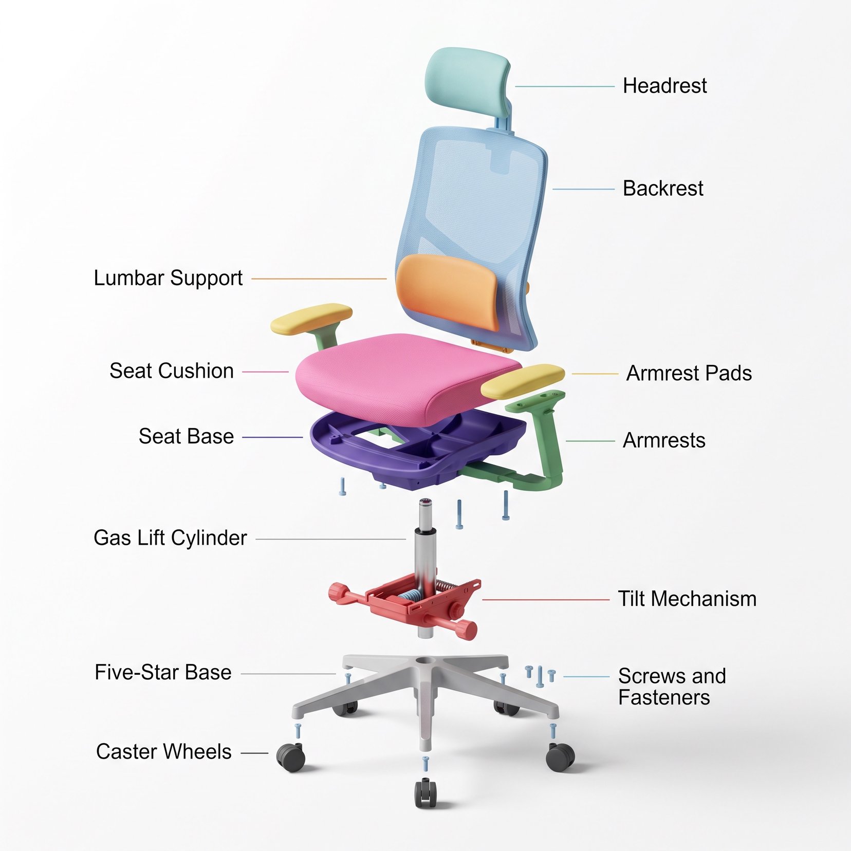 Minimalist Exploded View Industrial Design Diagram