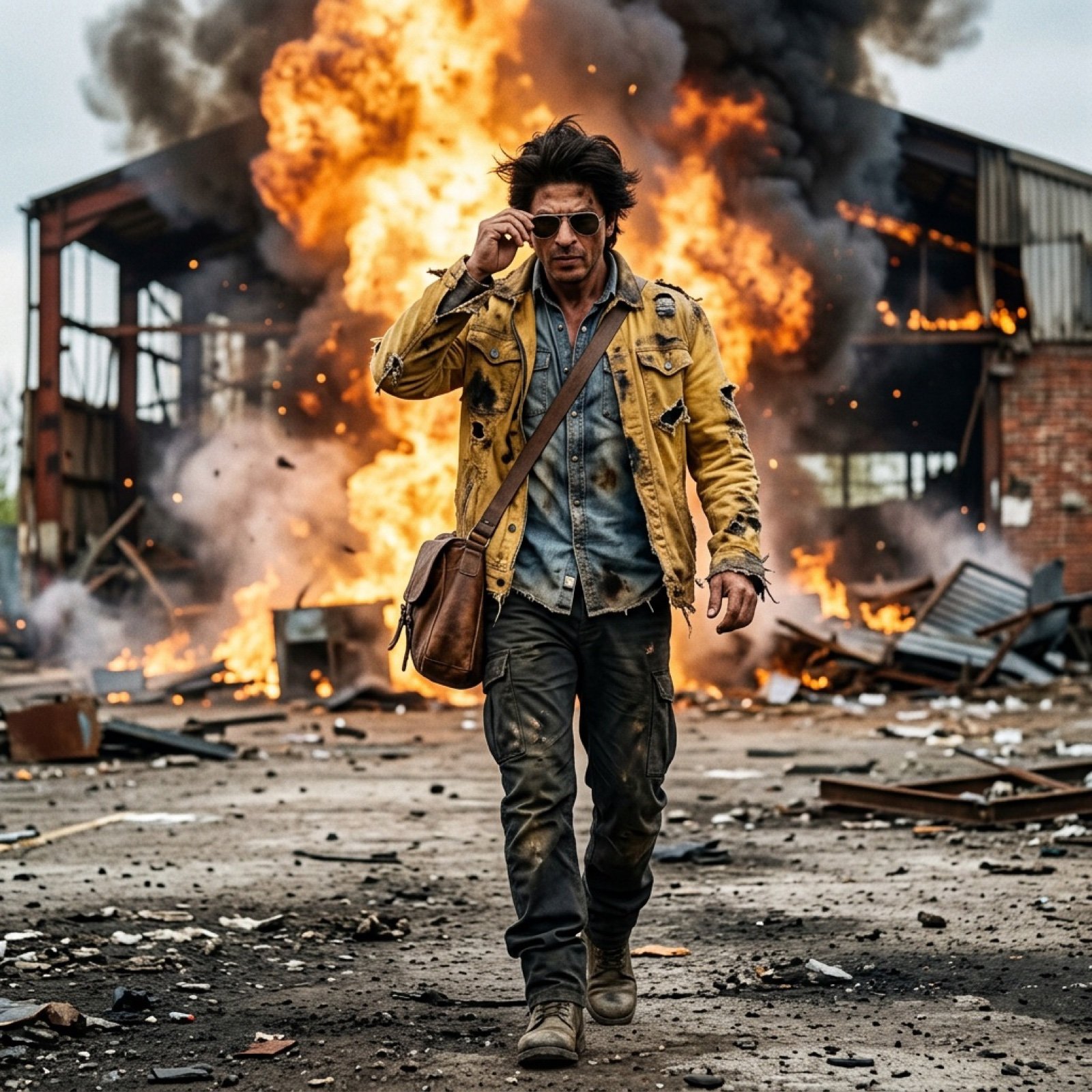 SRK Alpha Pose Walk Away from Explosion Prompt