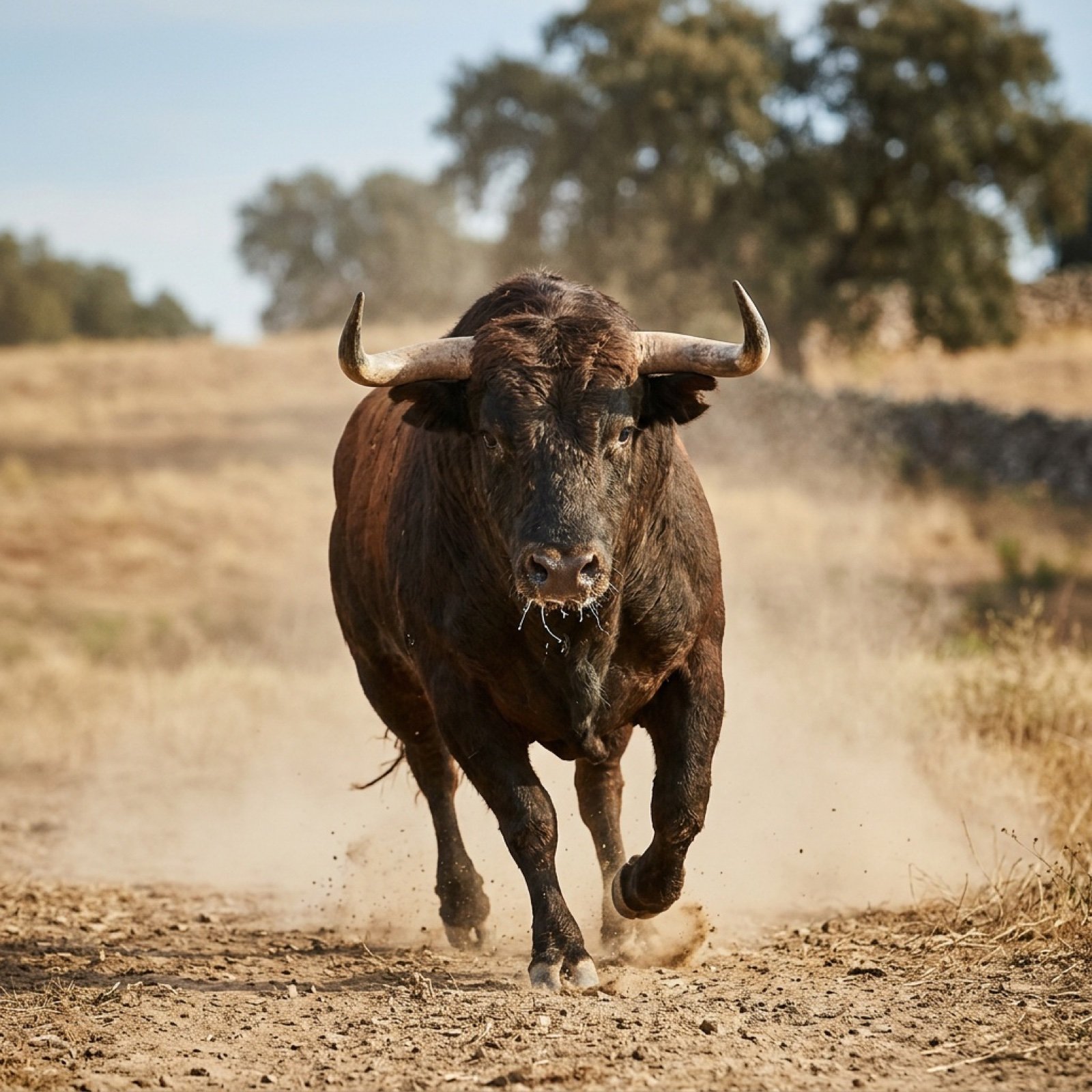 Bull Running into the Camera