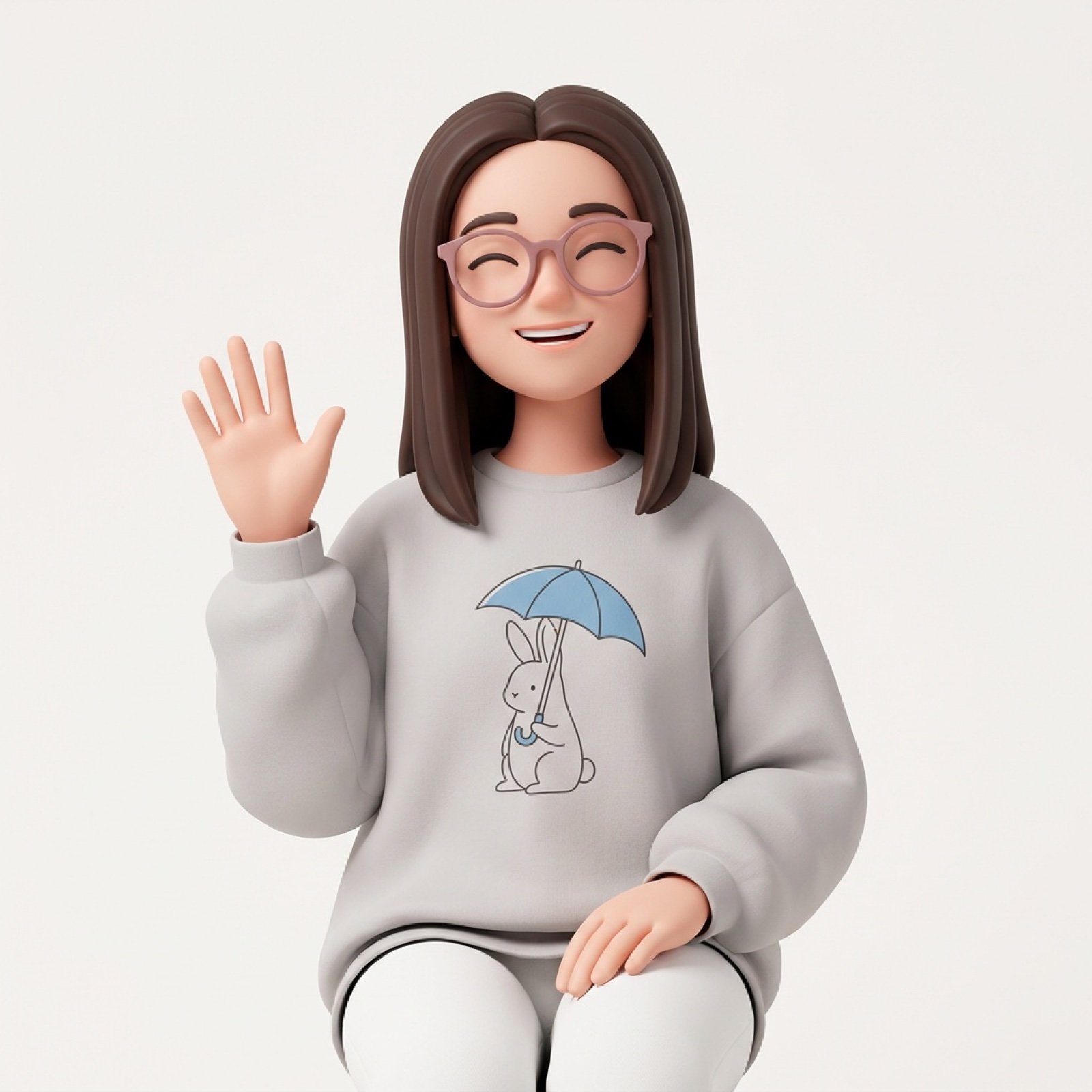 3D Stylized Character in Clay-Morphism Style