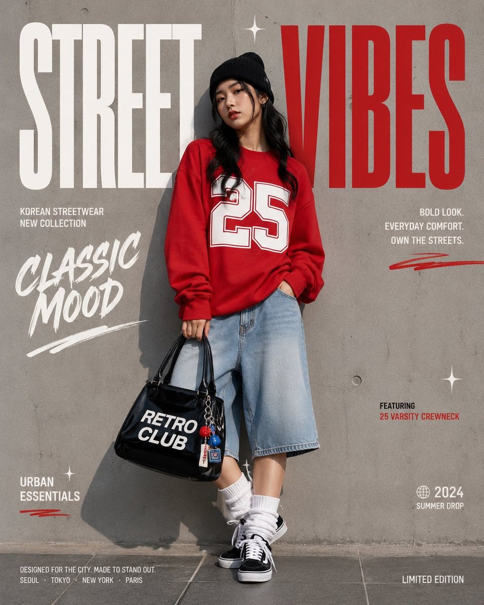 Korean Streetwear Minimalist Campaign Portrait