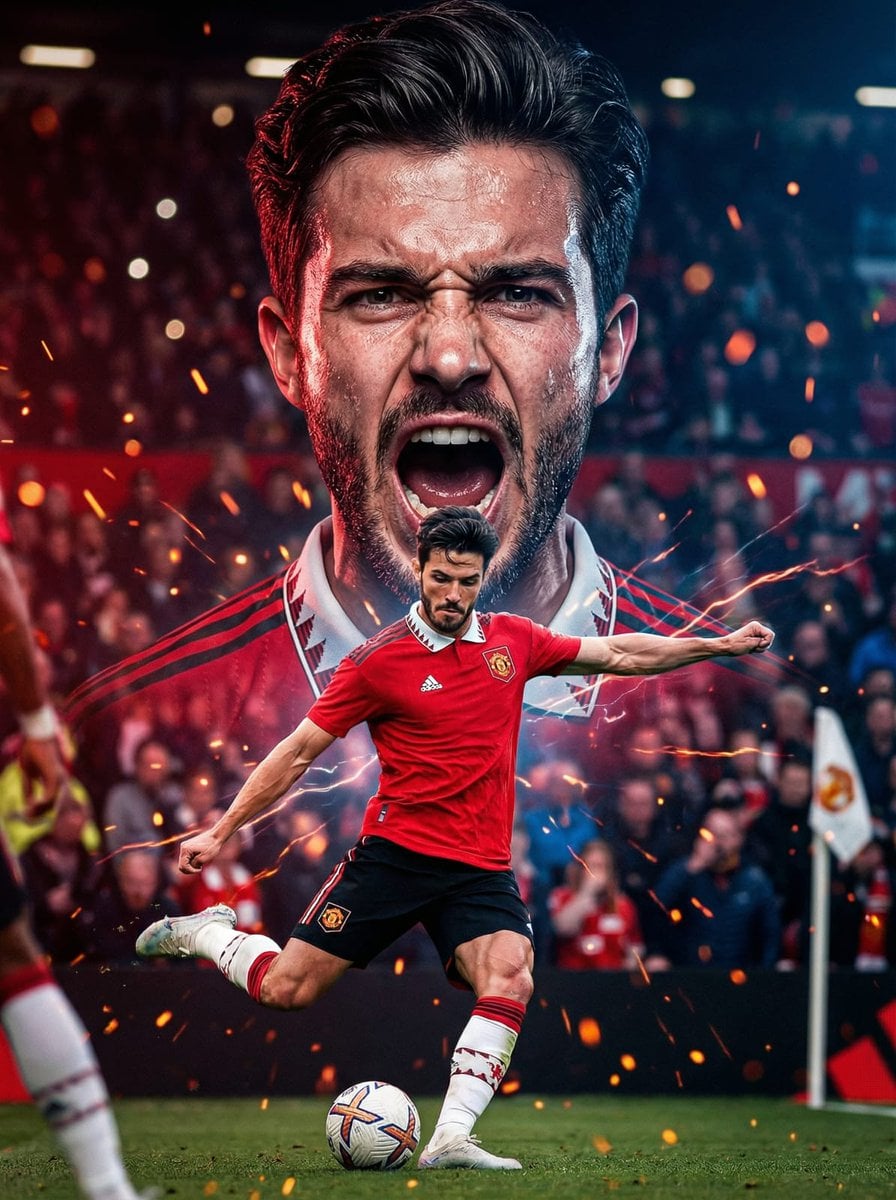 Dual Composition Hero Action Football Poster