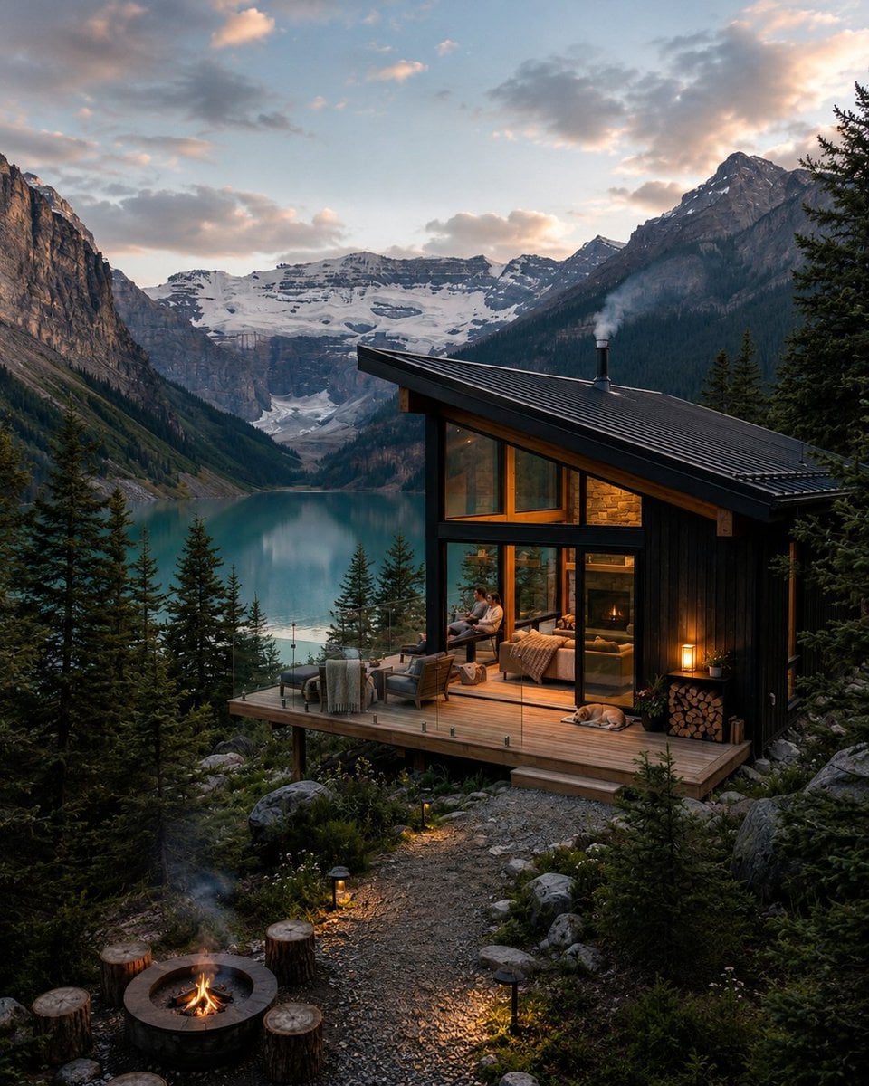 Mountain Lake Sunset Landscape