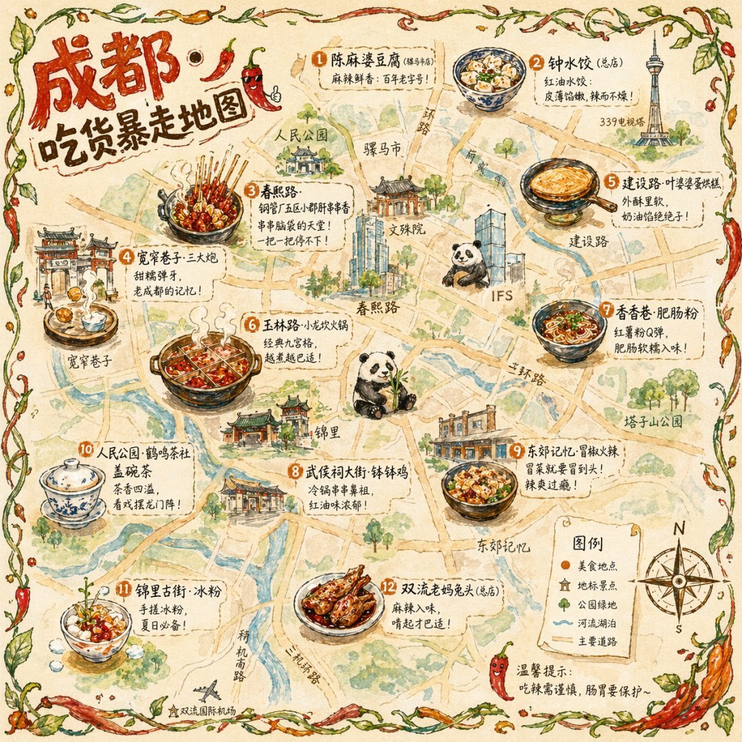 Gpt2 Illustrated City Food Map