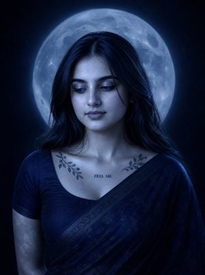 Blue Moonlit Sari Portrait