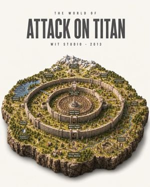 Attack on Titan Isometric Diorama Map