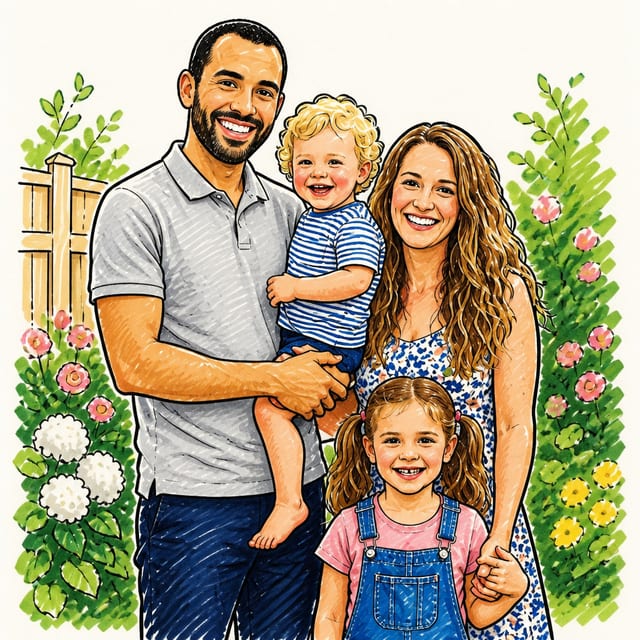 Family Portrait: the finished doodle