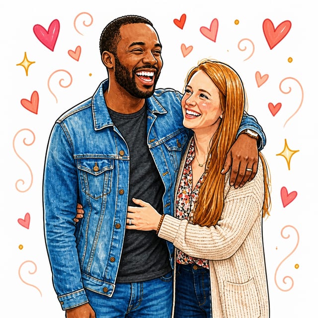 Couple Doodle: the finished doodle
