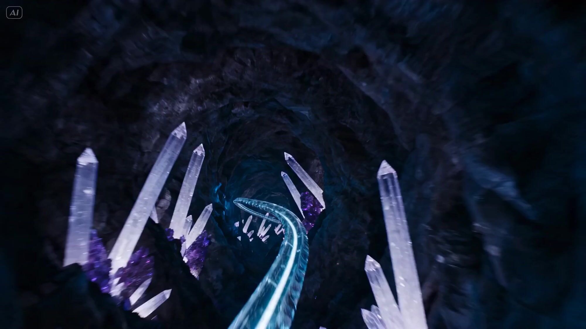 Crystal Cavern Mag-Lev Race — Seedance 2.0