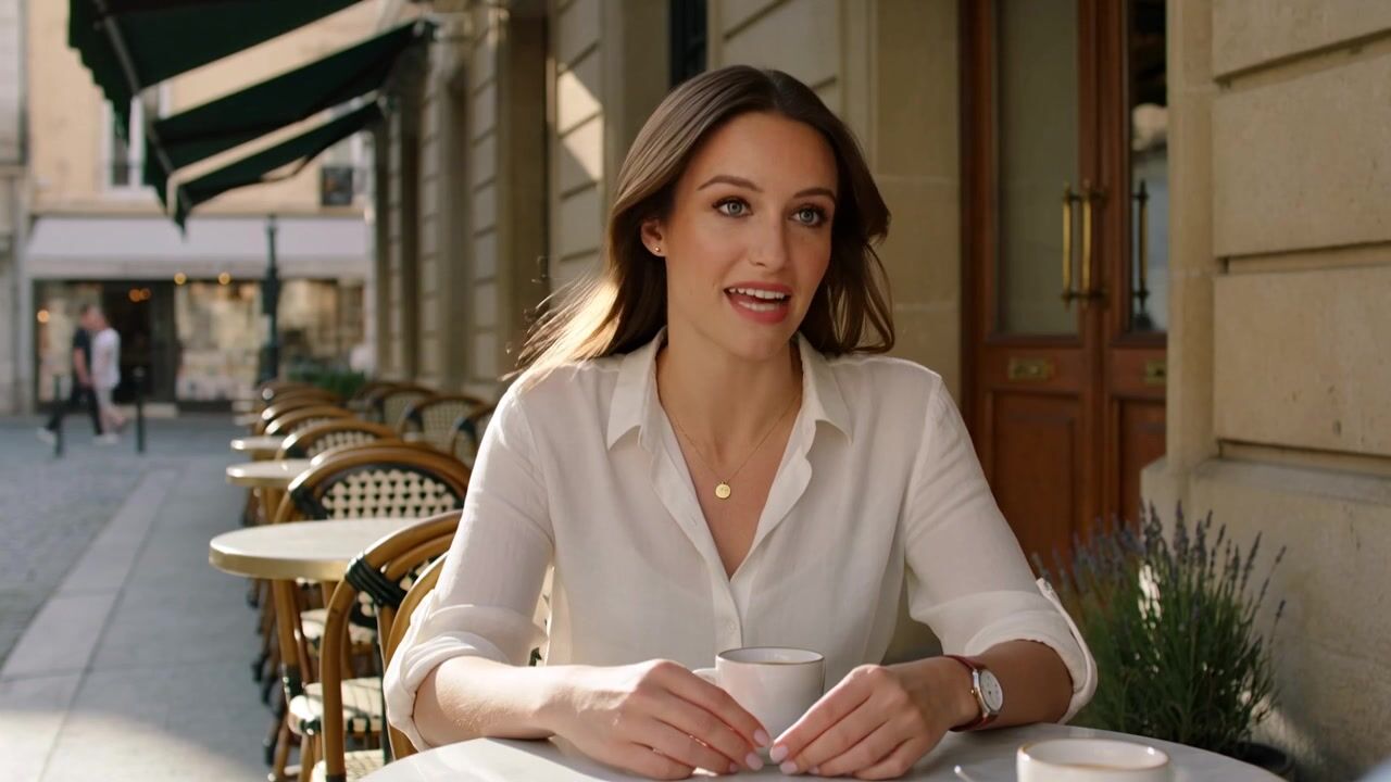 Dialogue at a café table