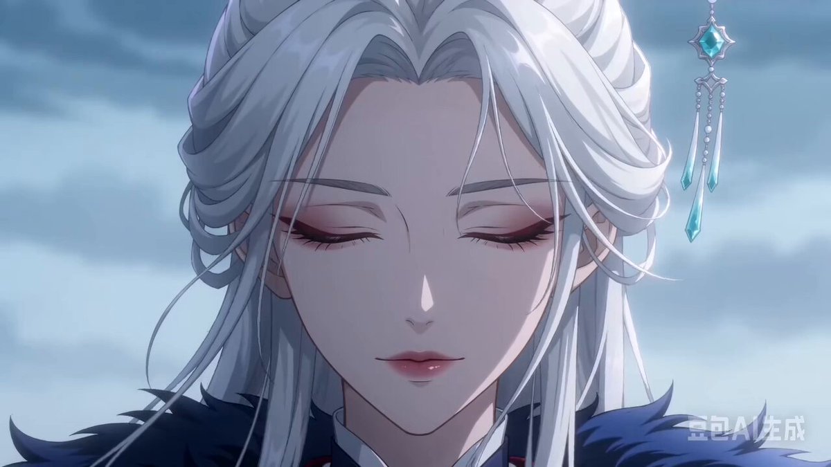 2D Anime Video Prompt: White-Haired Girl Summons Water Dragon