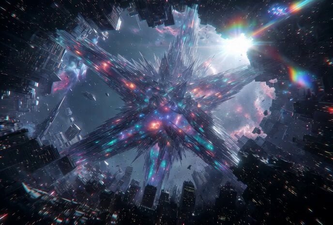 Tesseract Star Cube Incursion Video Prompt