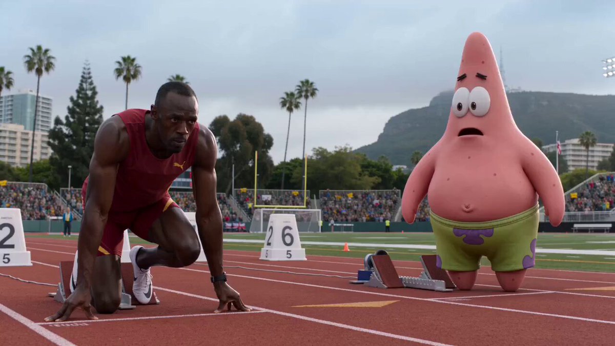 Patrick Star vs Usain Bolt Race Scene