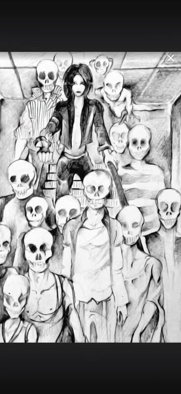Stealthy Descent Past Skeleton Men