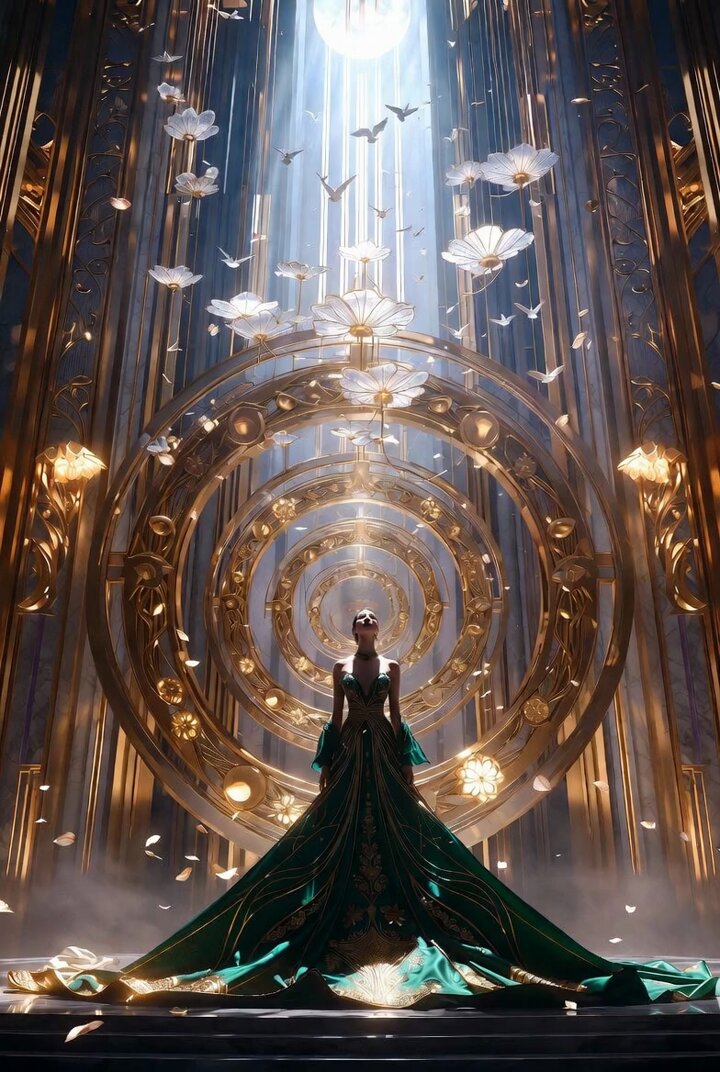 Luxurious Art Deco Cathedral Video Prompt