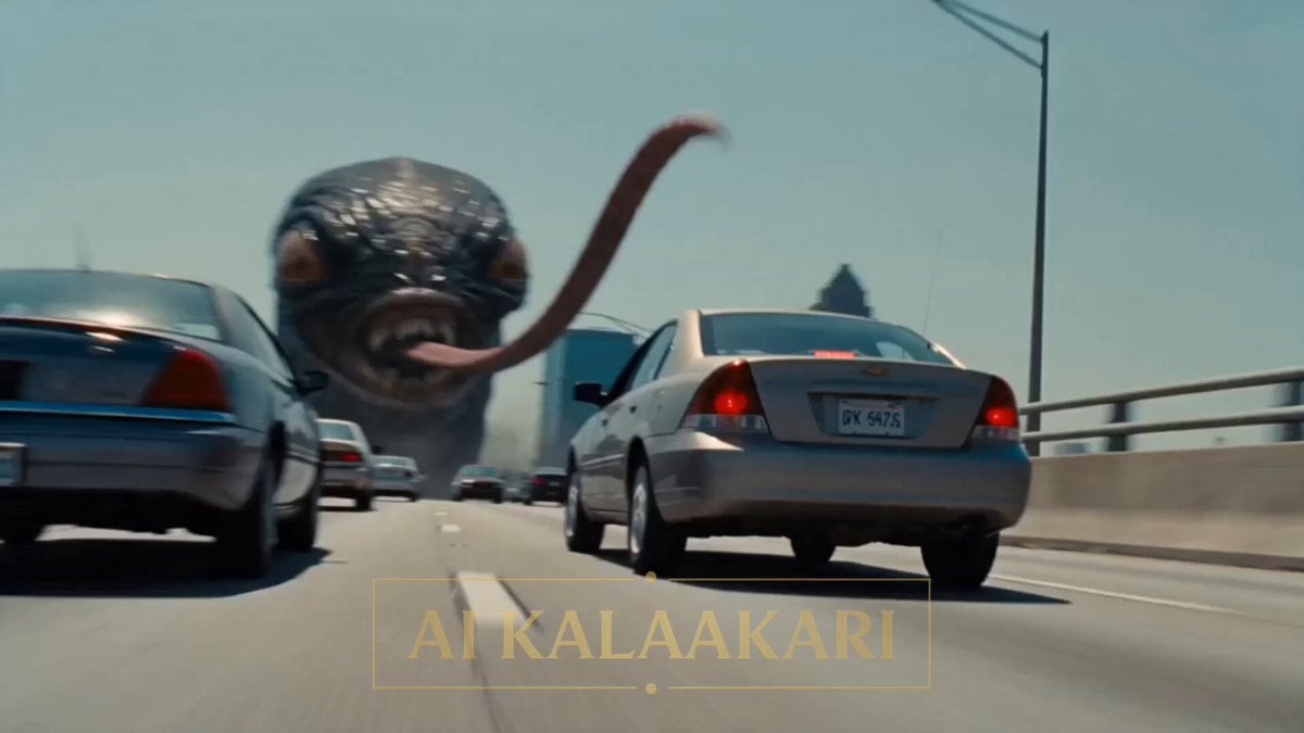 Alien Creature Highway Bridge Attack