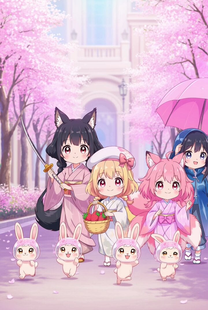 Kawaii anime parade video prompt