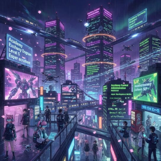 Rainy Encounter in Cyberpunk Academy