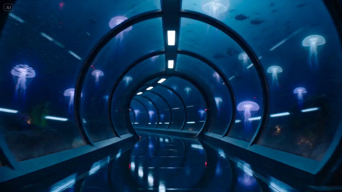 Underwater Glass Tunnel Action Sequence