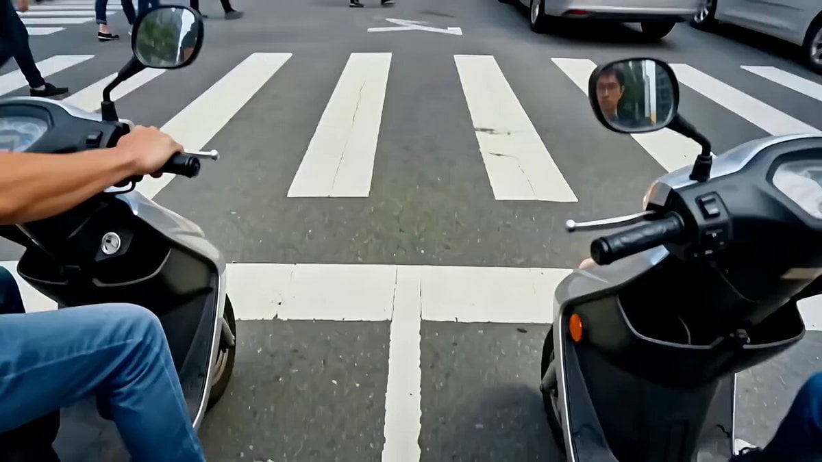 Taipei Street Scene with Sudden Event