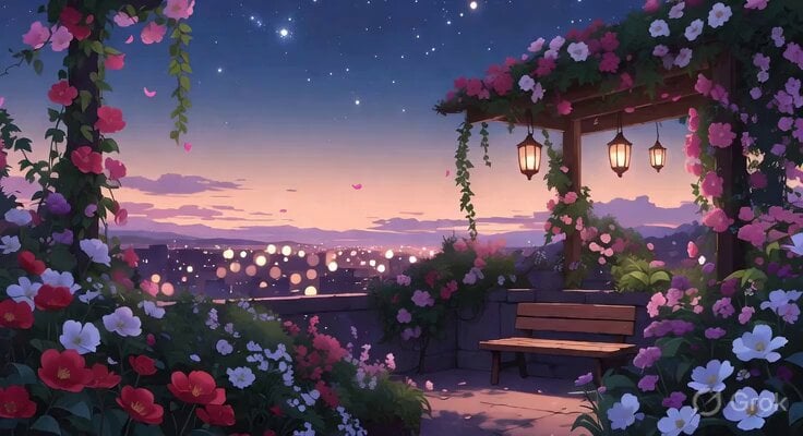 Twilight Japan Rooftop Garden