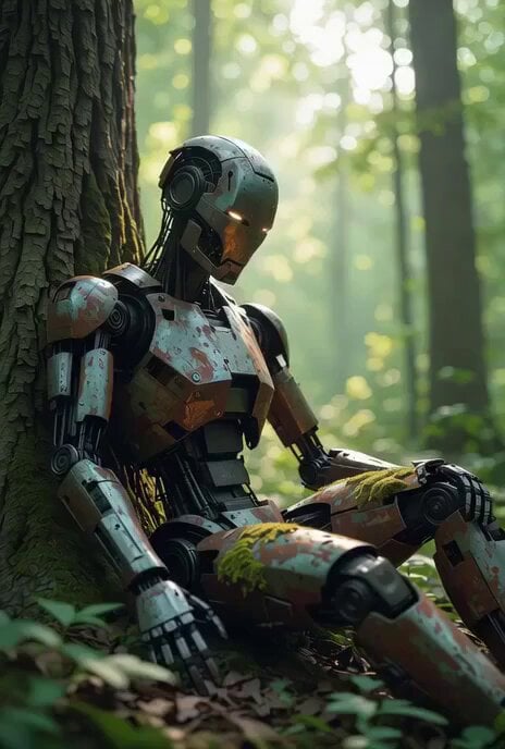 Rusted Robot in Forest Video Prompt