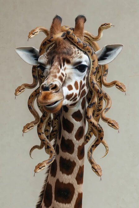 Surreal Snake Hair Giraffe Animation