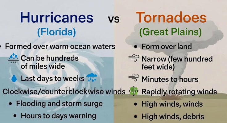 Florida Hurricane vs Great Plains Tornado