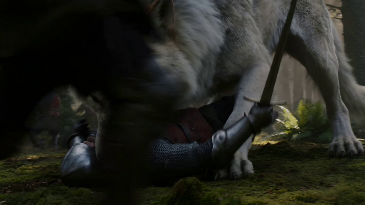 Medieval Battle with Giant Wolf