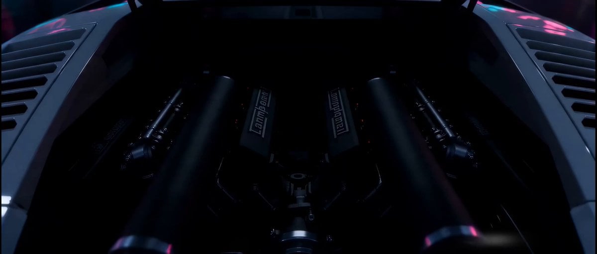 Cinematic Lamborghini Countach Night Scene