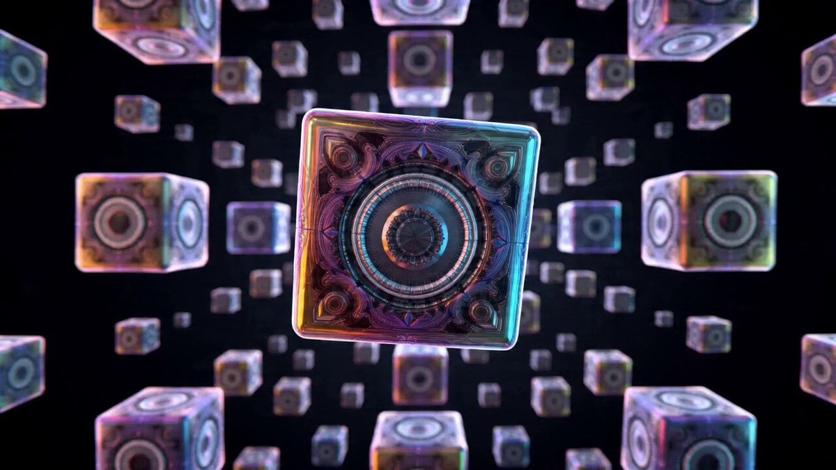 Vibrant 3D Geometric Infinite Space