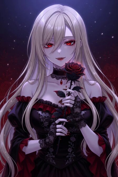 Vampire Woman with Platinum Hair