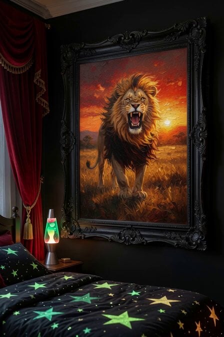 Living Lion Oil Painting