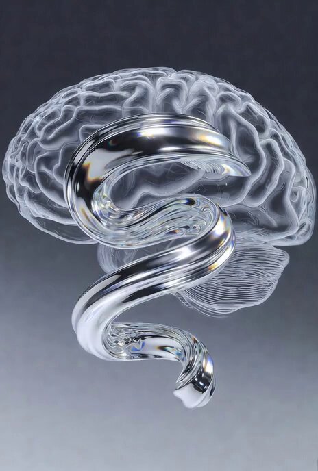 Video Generation Prompt: Fluid Ribbon in a Transparent Brain