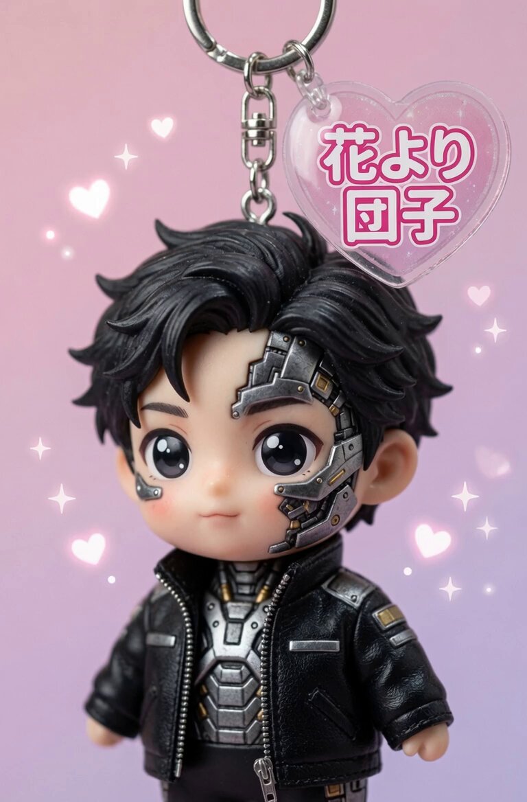 Realistic Dango AI Robot Keychain Animation