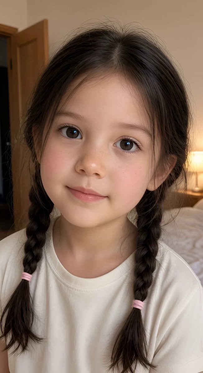 Realistic Braided Girl Bedroom Selfie Video