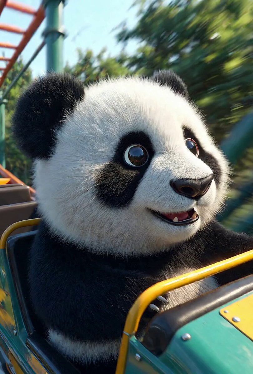 Panda Roller Coaster 3D Animation