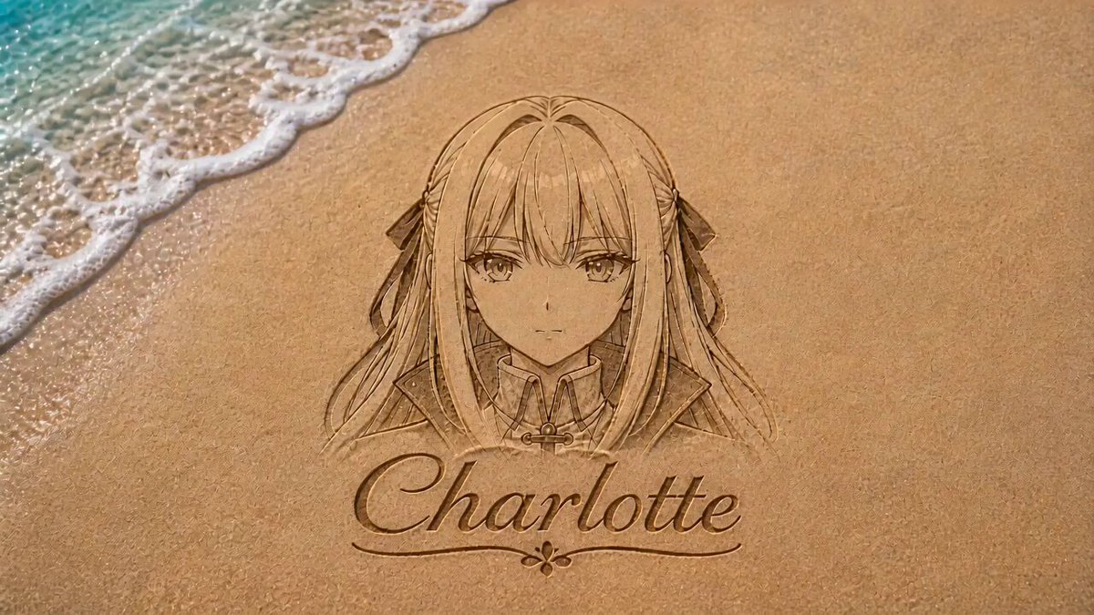 Anime Girl Sand Illustration Wave Erasure