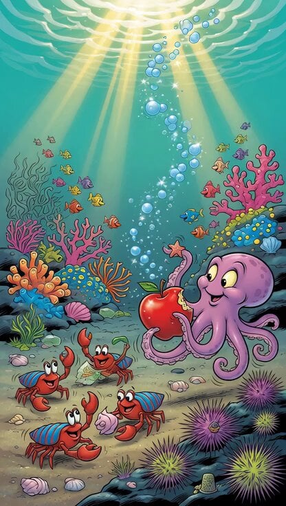 Octopus Apple Play Animation