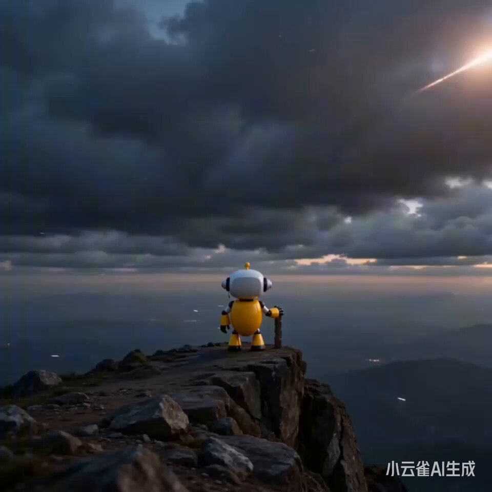 Epic Sci-Fi Scene Prompt: Robot on Mountain Peak